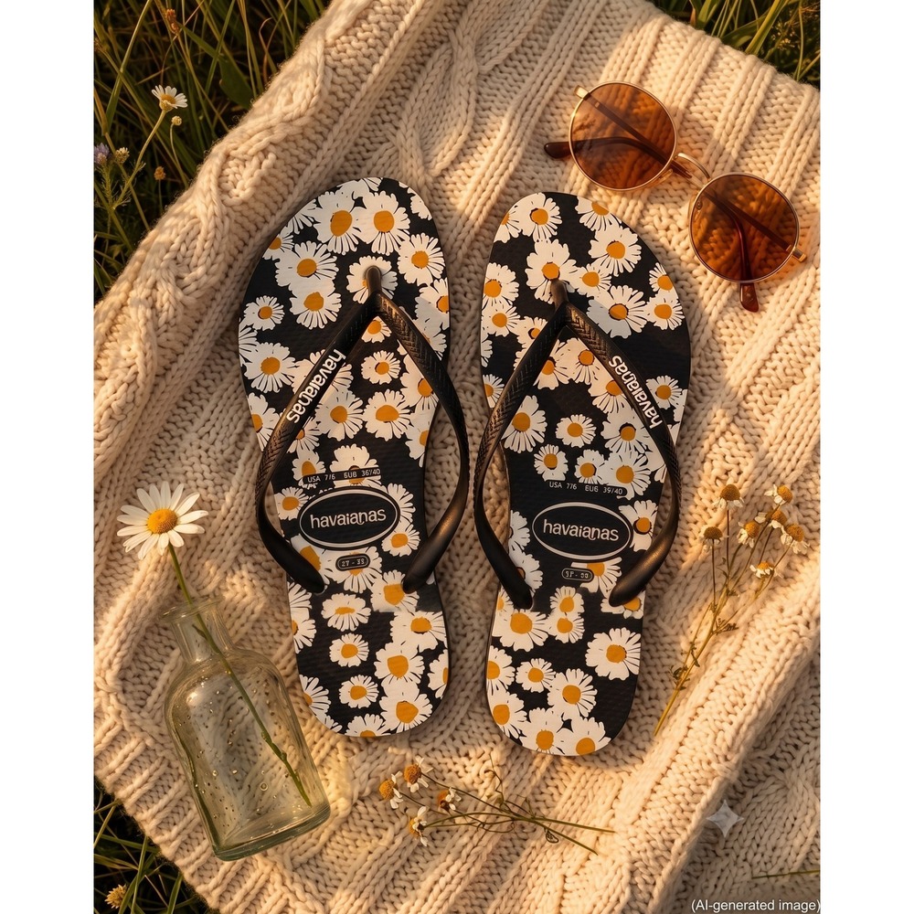 SLPR0016 | W's 9/10 | Havaianas Daisy Meadow flip flops / sandals